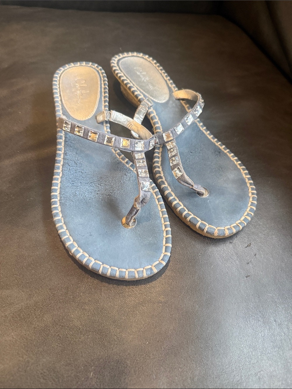 Cole Haan woman Silver Metallic Espadrille-Style Sandal  size 8